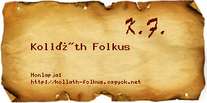 Kolláth Folkus névjegykártya
